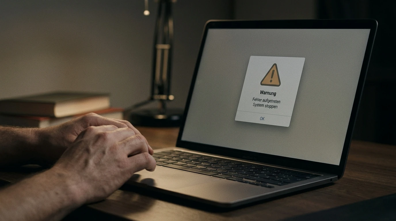 Warnsignal bei einem Anbieter ohne deutsche Erlaubnis auf einem Bildschirm