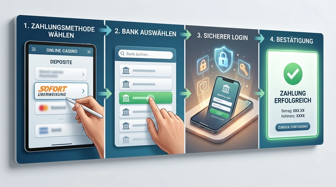 Schritt-für-Schritt-Ablauf einer Casino-Einzahlung per Sofortüberweisung