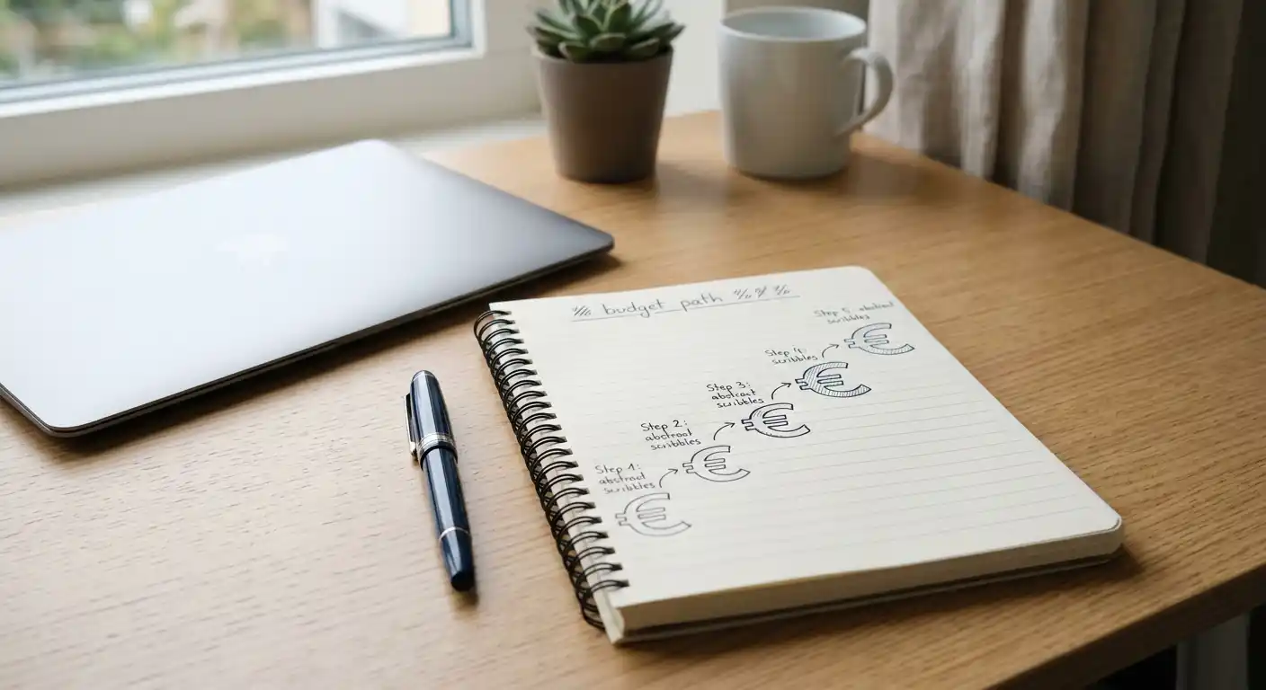 Notizbuch mit festgelegten kleinen Budgetstufen