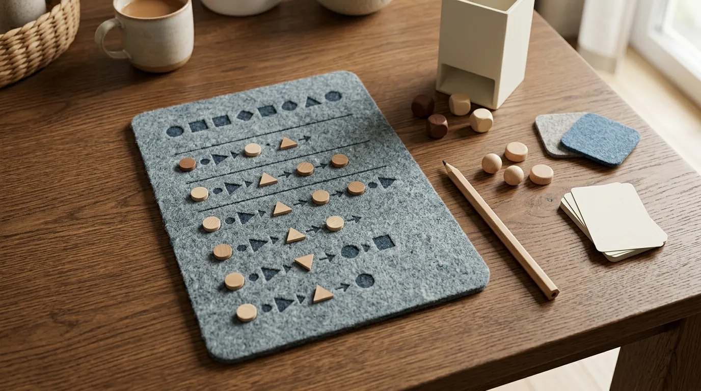 Zwei Würfel neben einer neutralen Craps-Regelkarte