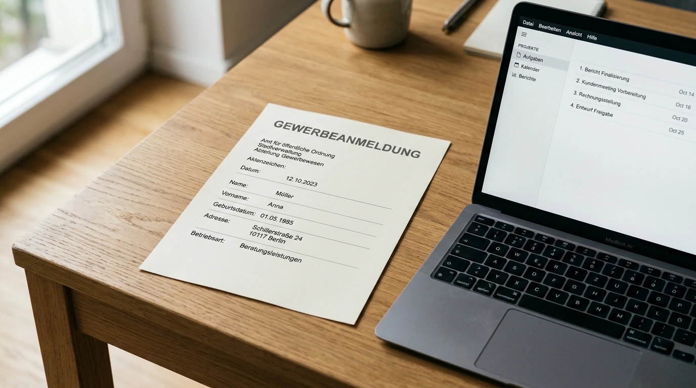 Amtliches Lizenzdokument ohne Wappen neben einem Laptop als Sinnbild der GGL-Whitelist-Prüfung