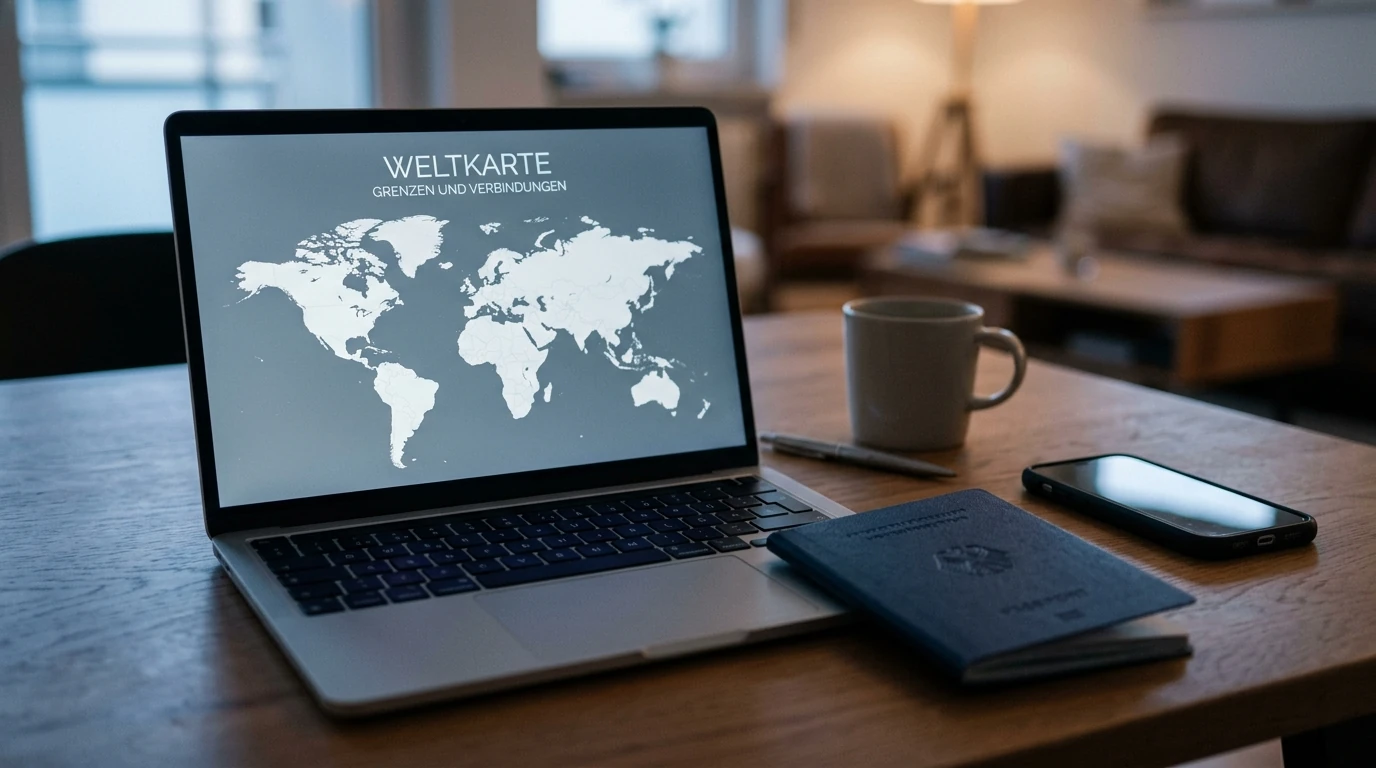 Internationale Online Casinos ohne deutsche Lizenz auf Bildschirm mit Weltkarte