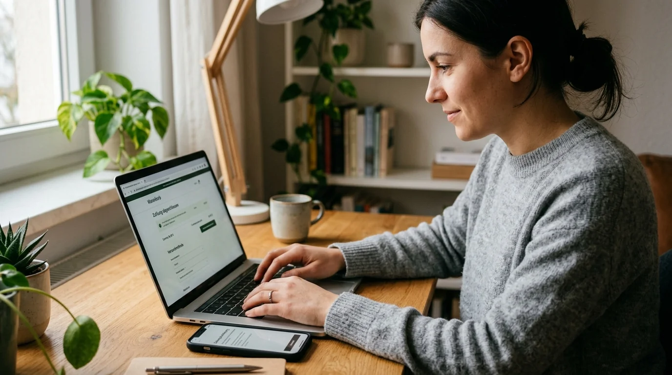 Schritt-für-Schritt-Einzahlung mit Mastercard am Laptop
