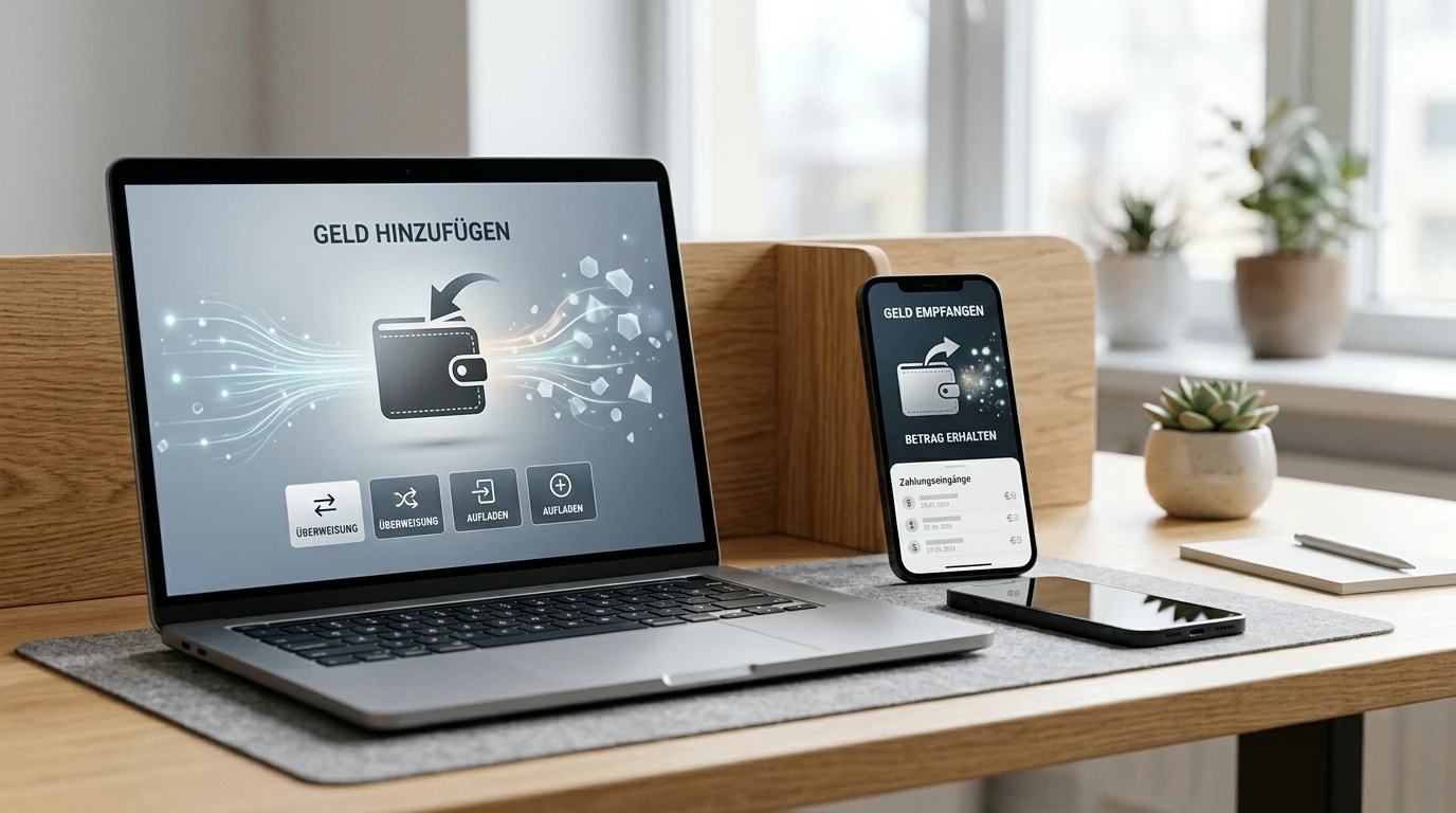 Neutrale Darstellung von Paysafecard- und PayPal-Zahlungswegen ohne Logos