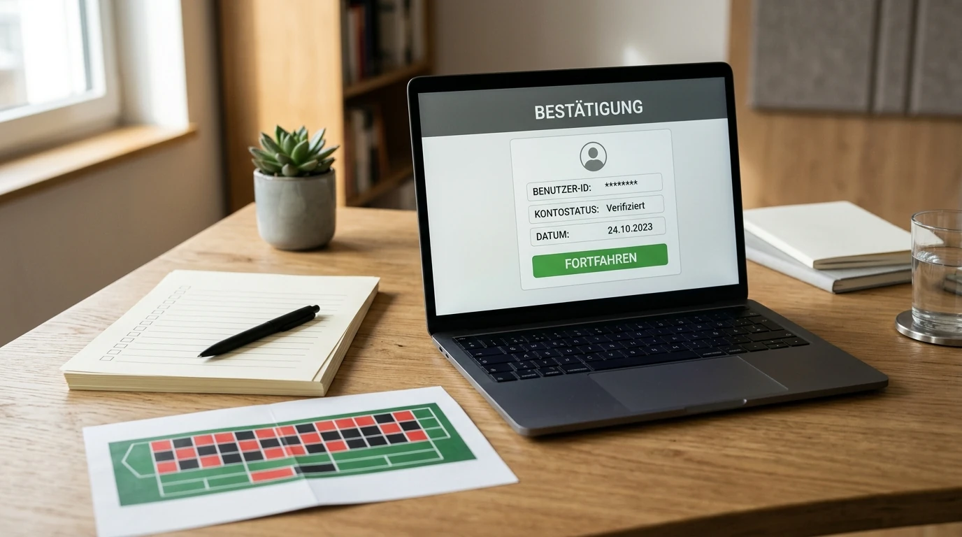 Schreibtisch mit Whitelist-Auszug und Notizen zu einem Roulette-Tisch