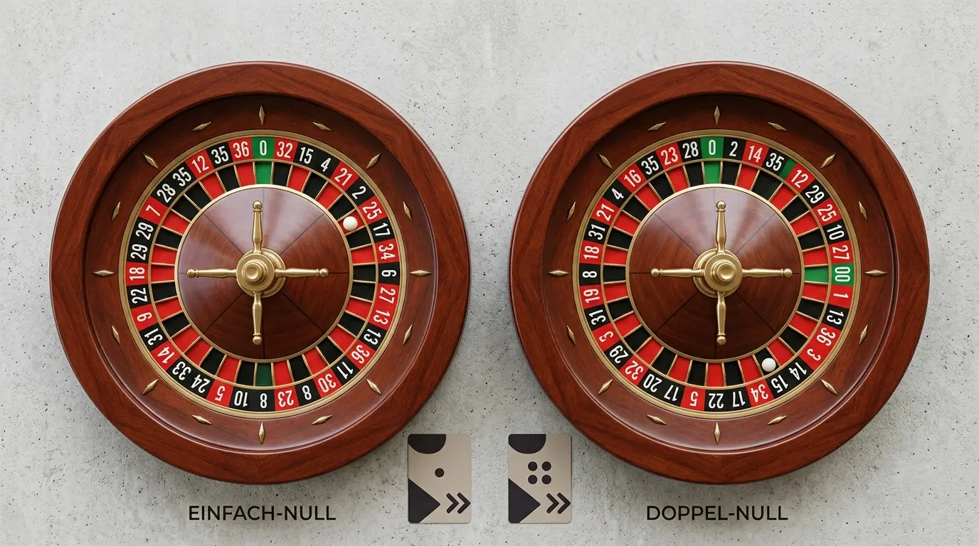 Europäisches und amerikanisches Roulette-Rad im neutralen Studiovergleich