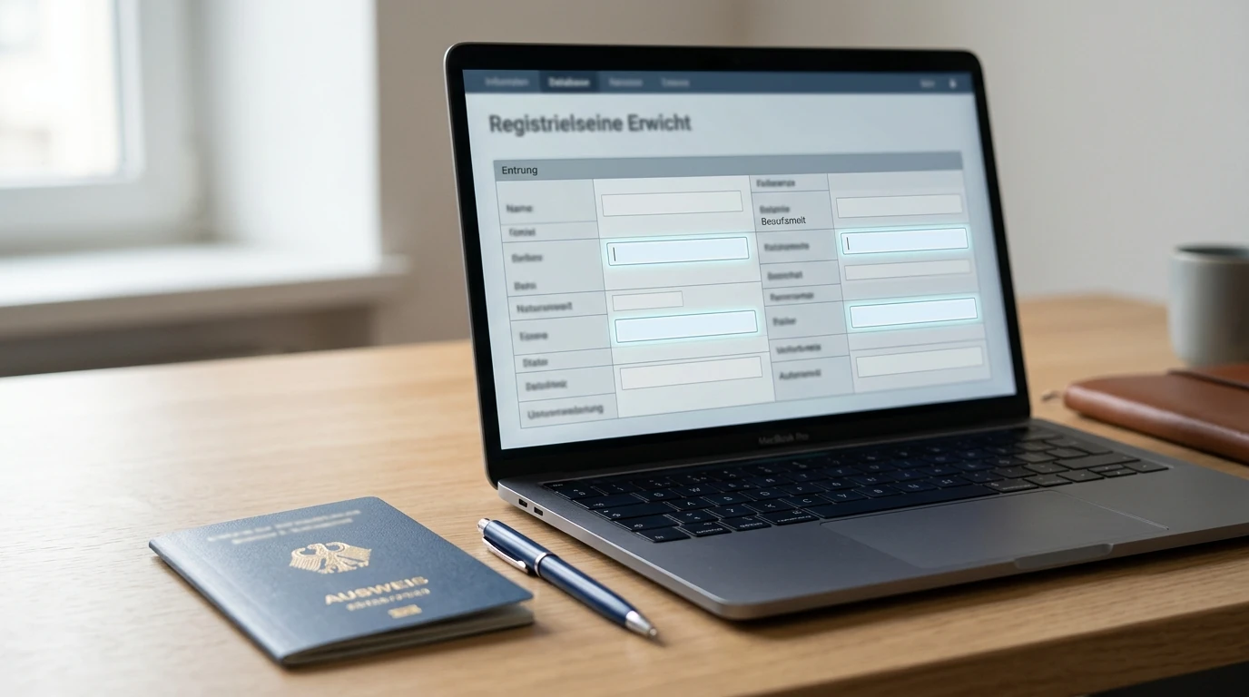 Laptop mit neutraler Whitelist-Tabelle und hervorgehobenen Prüffeldern