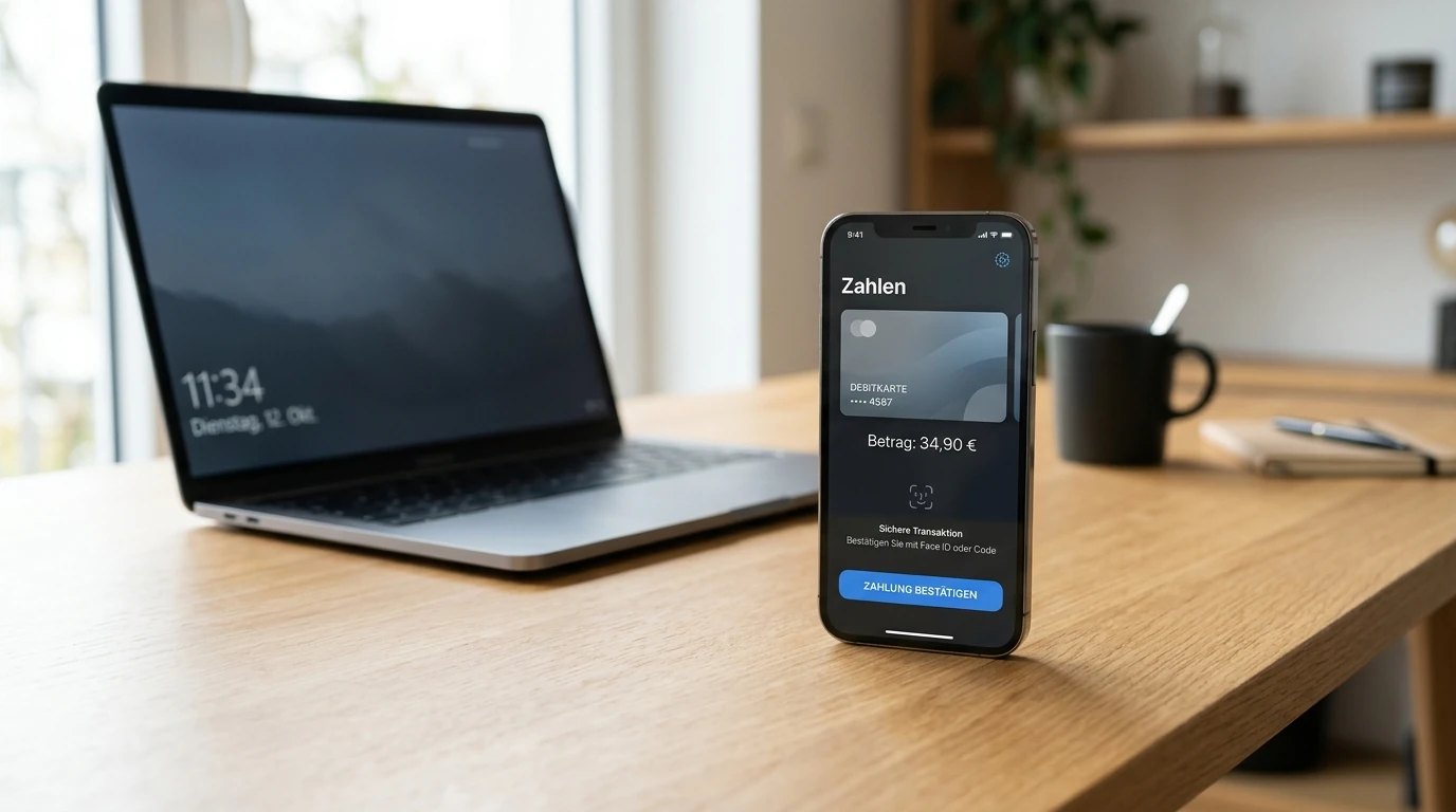 Smartphone mit mobiler Bezahloberfläche als Alternative zur Kreditkarte im Online Casino