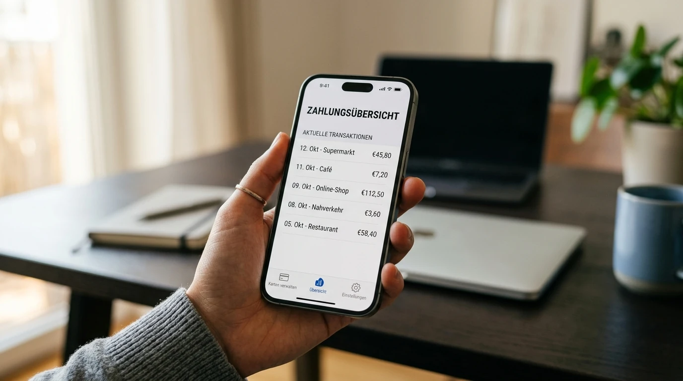 Smartphone mit geöffneter Zahlungsübersicht für eine Einzahlung ab einem Euro